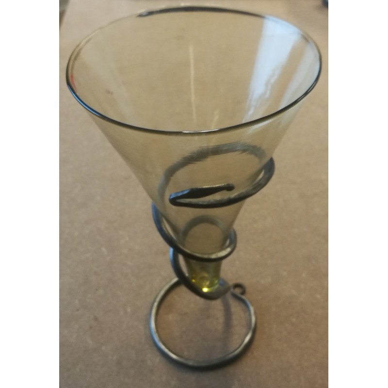 Stort glas - Tragtglas Birka - håndlavet glas